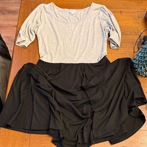 Lularoe Midi Gray and black dress